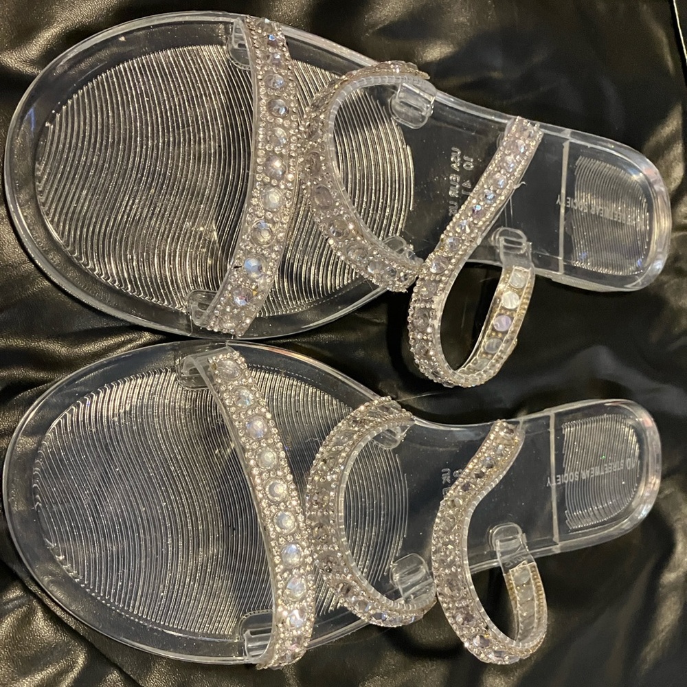 Streetwear Society Clear Rhinestone Sandals